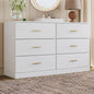 Modern White 6-Drawer Dresser for Bedroom