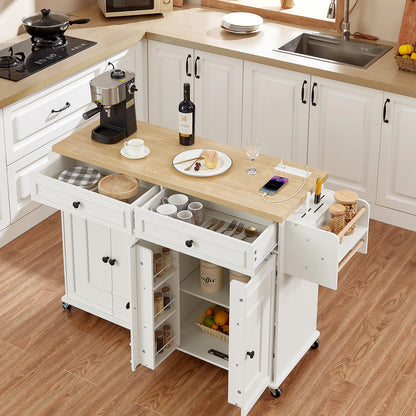 60" Mobile Kitchen Islands Rolling Trolleys Kitchen Island Table