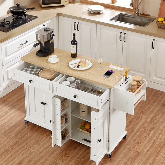 60" Mobile Kitchen Islands Rolling Trolleys Kitchen Island Table