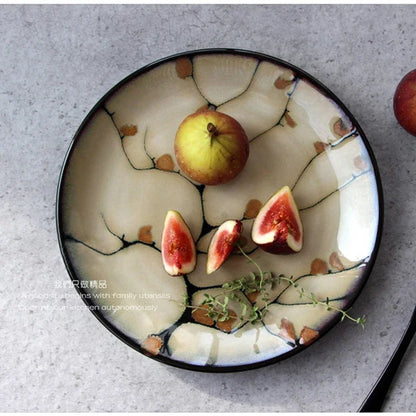 Plum blossom decorative dessert plate Decorative plate Western food plate plates Japanese kiln transformation Ceramic tableware
