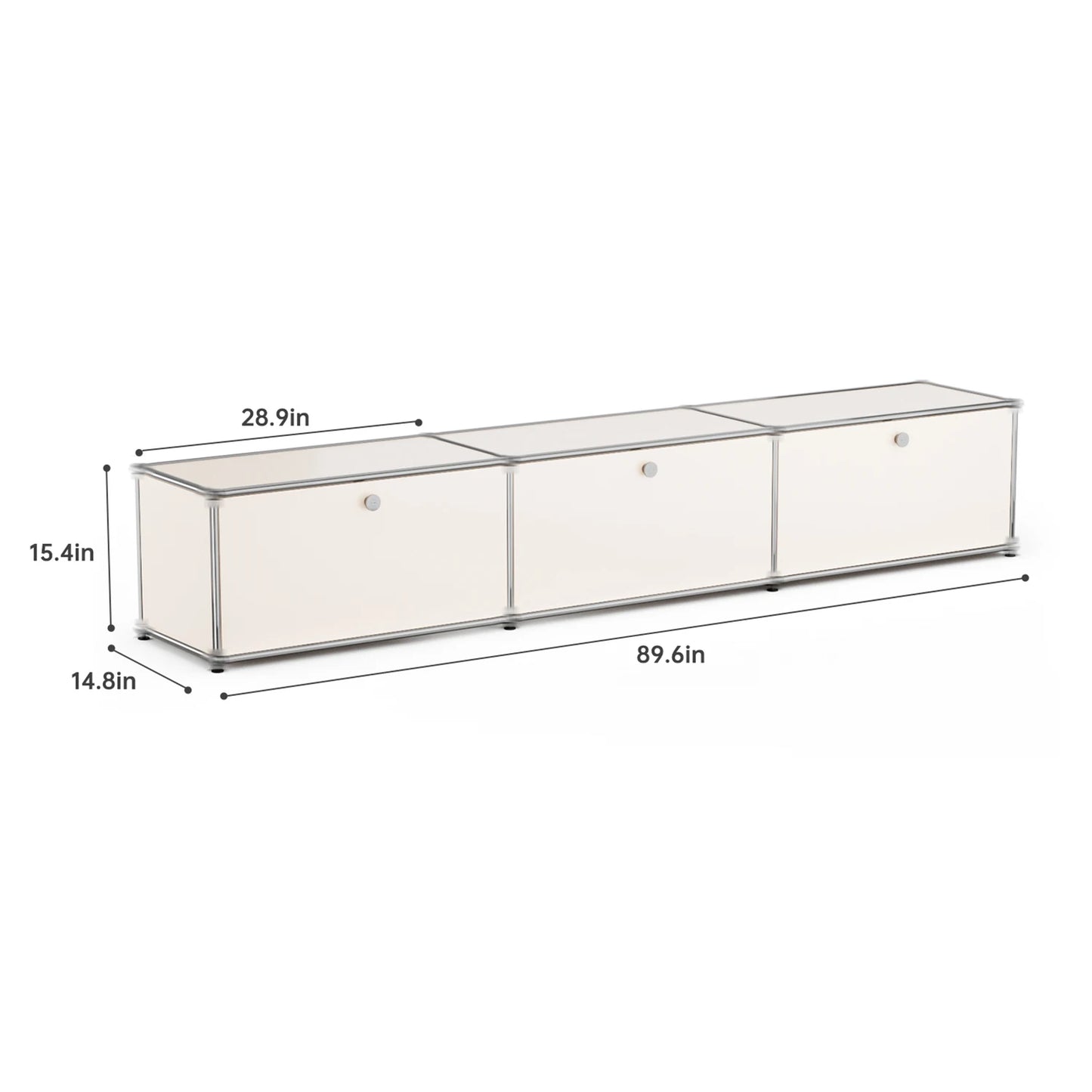 Modern Storage Cabinet Stainless Metal Organizer TV Stand