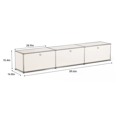 Modern Storage Cabinet Stainless Metal Organizer TV Stand