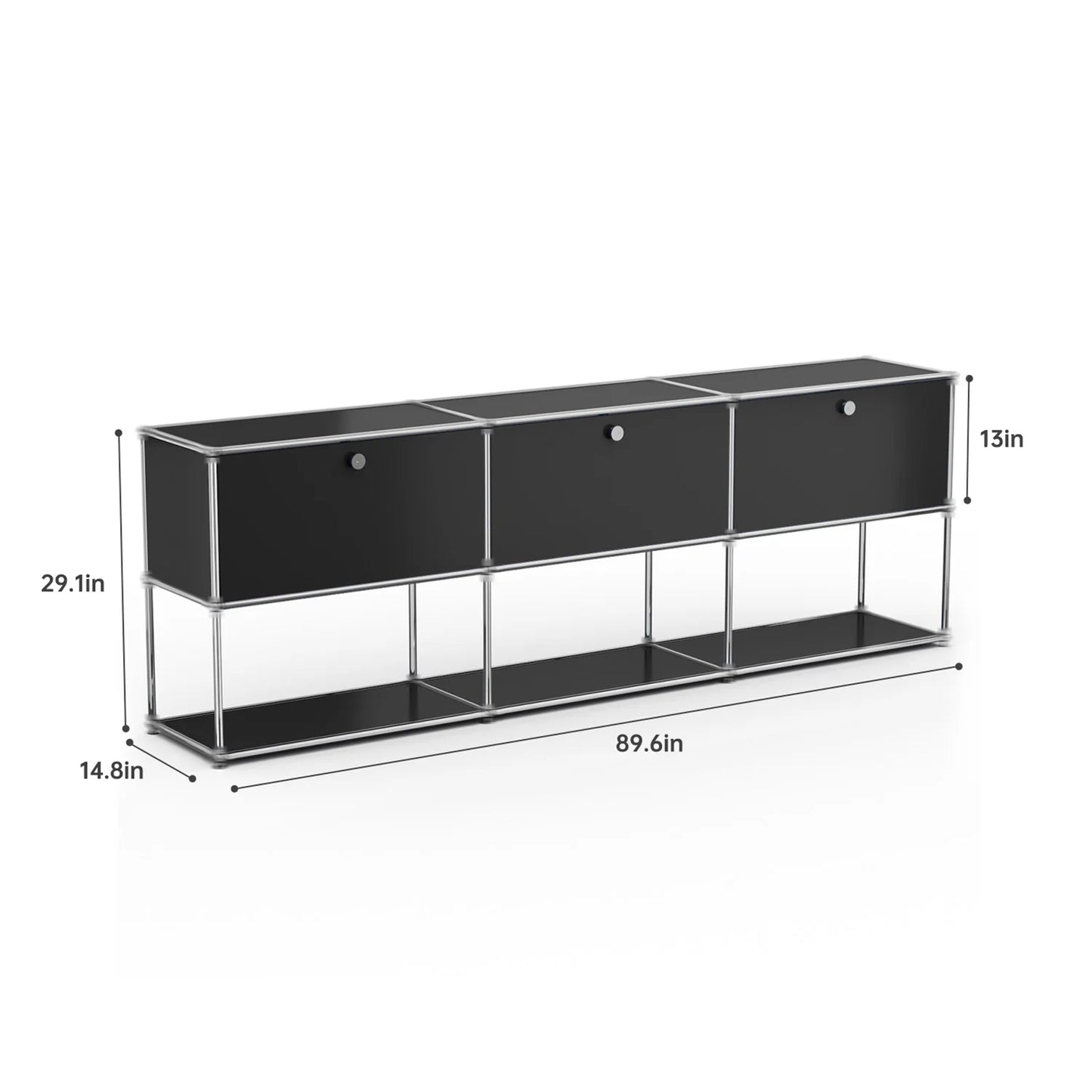 Modern Storage Cabinet Stainless Metal Organizer TV Stand