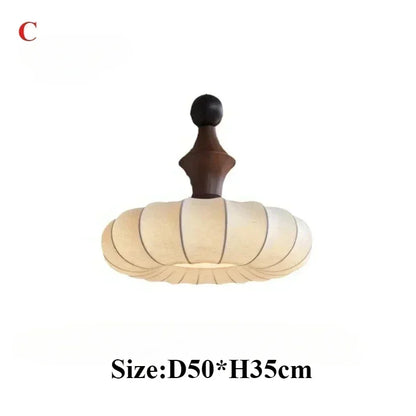 Japanese Style Silk LED Pendant Lights Living Dining Room Kitchen Food Tables Bedroom Nordic Chandelier Home Decor Light Fixture
