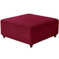 T-Shape Jacquard Square Stool Cover Ottoman Stool Cover Elastic Sofa Footrest Slipcovers for Living Room Office Home Decor