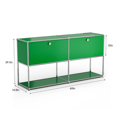 Modern Storage Cabinet Stainless Metal Organizer TV Stand