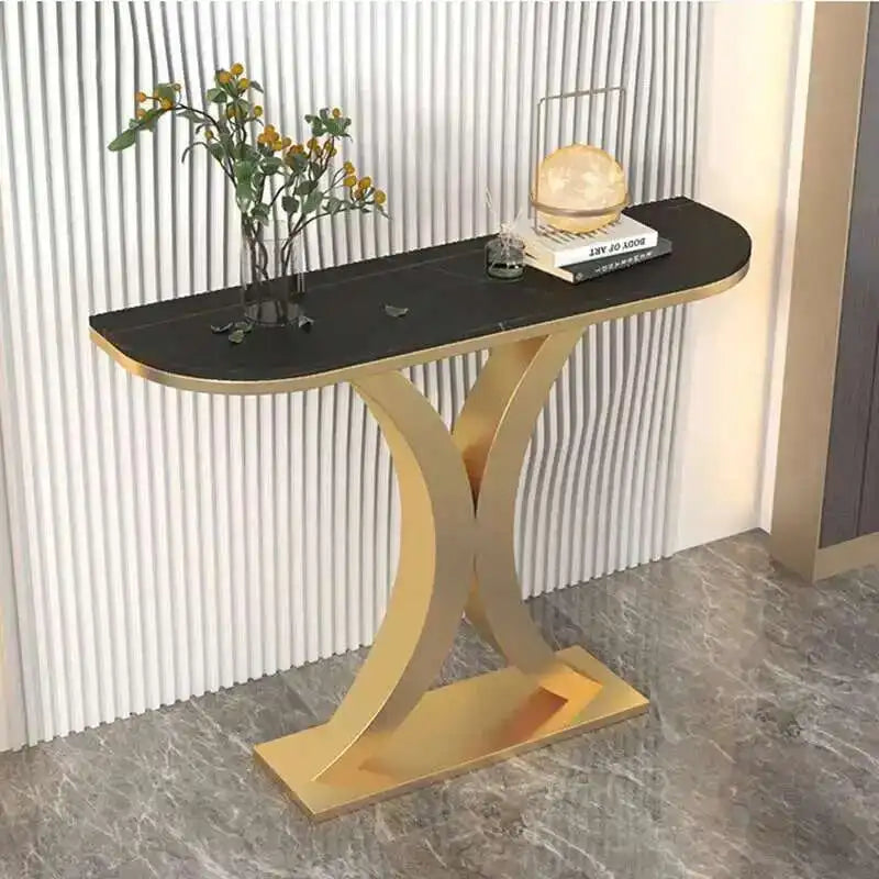 Nordic Light Luxury Console Table for Living Room Furniture Entryway Table Modern Hallway Table Semicircular Entrance Tables