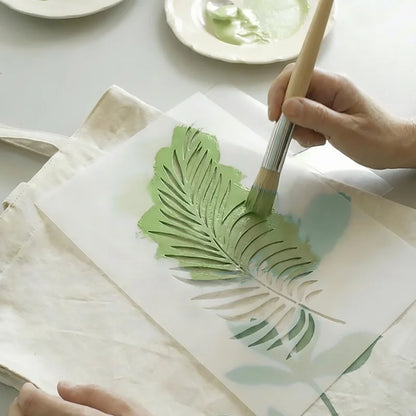 Large Tropical Leaf Templates Fern Leaf Wall Stencil Canvas Home Decor Reusable Living Room For Wall, Floor, Furniture, Fabric