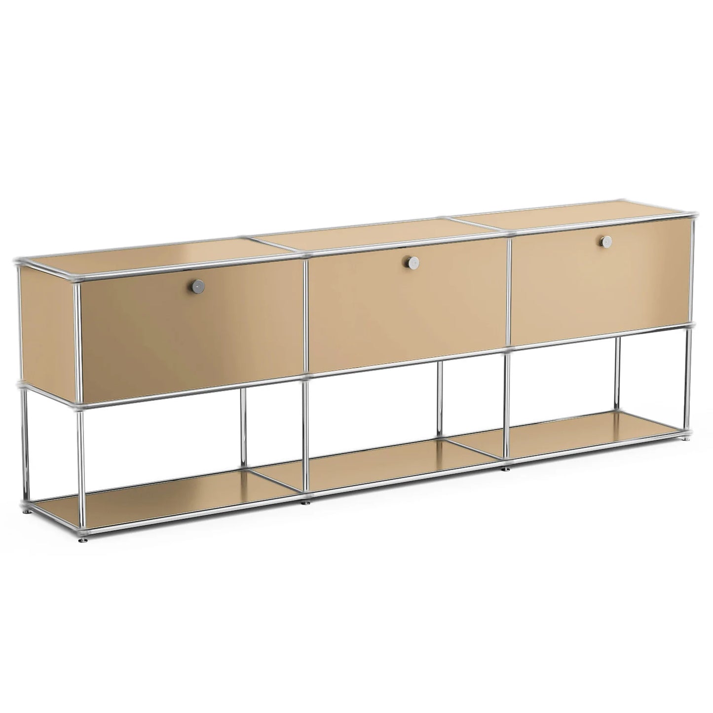 Modern Storage Cabinet Stainless Metal Organizer TV Stand