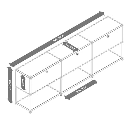 Modern Storage Cabinet Stainless Metal Organizer TV Stand