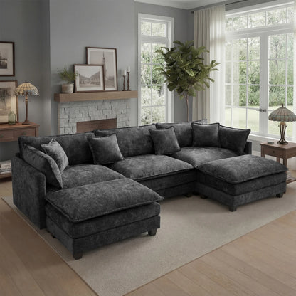 Redlife 113.4" Modular Sectional Sofa with Ottoman